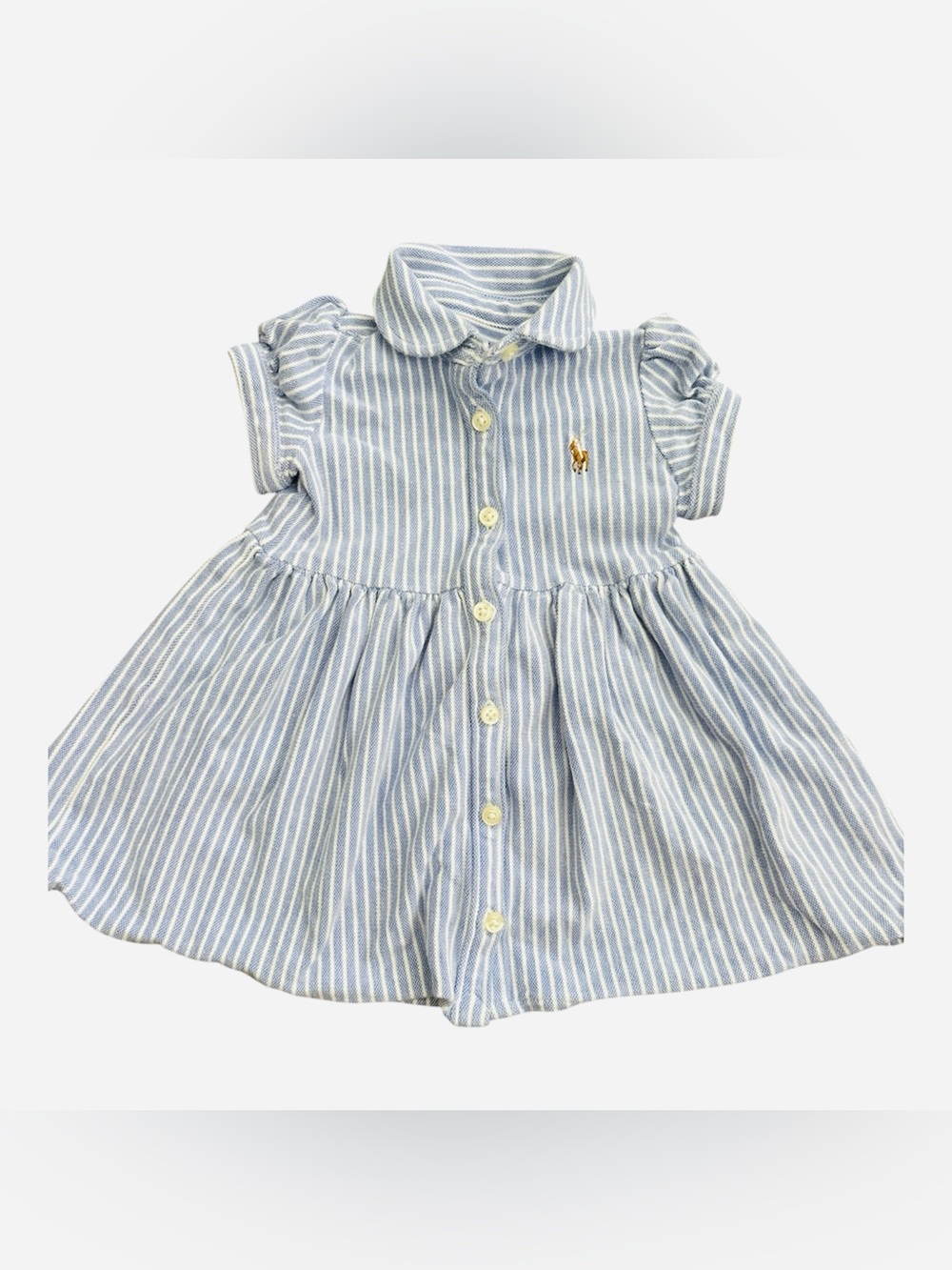 Polo Ralph Lauren baby girl's striped oxford shirtdress Sz 6 Mos